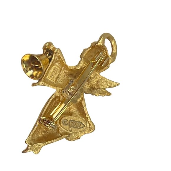 Vintage 1980s VCN Gold-Tone Cherub Angel Pin Brooch - Picture 7 of 7